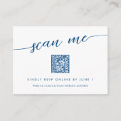 Minimal moderne Navy Blue Scan Me QR Small UAWG Begleitkarte (Vorderseite)