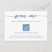 Minimal moderne Navy Blue Scan Me QR UAWG Begleitkarte (Vorderseite)