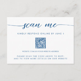Minimal moderne Navy Blue Scan Me QR UAWG Begleitkarte
