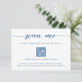 Minimal moderne Navy Blue Scan Me QR UAWG Begleitkarte (Stehend Vorderseite)