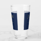 Minimal moderne Navy Gold Einfache Hochzeit Glas (Links)