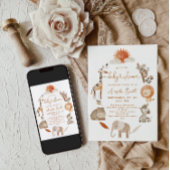 Minimal moderne, neutrale Safari-TierBaby-Dusche Einladung