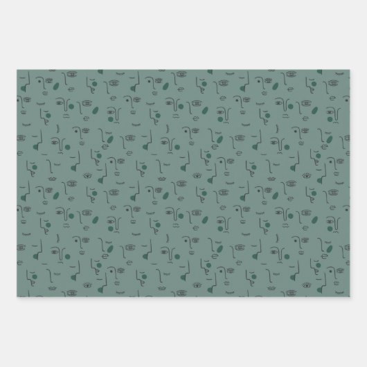 Minimal moderne Papiertücher Geschenkpapier Set (Vorderseite)