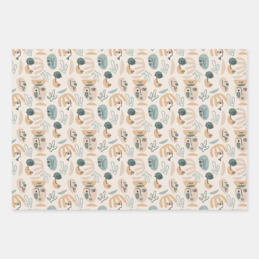 Minimal moderne Papiertücher Geschenkpapier Set (Vorderseite 3)