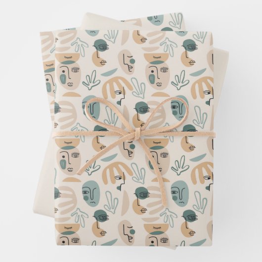 Minimal moderne Papiertücher Geschenkpapier Set (Beispiel)