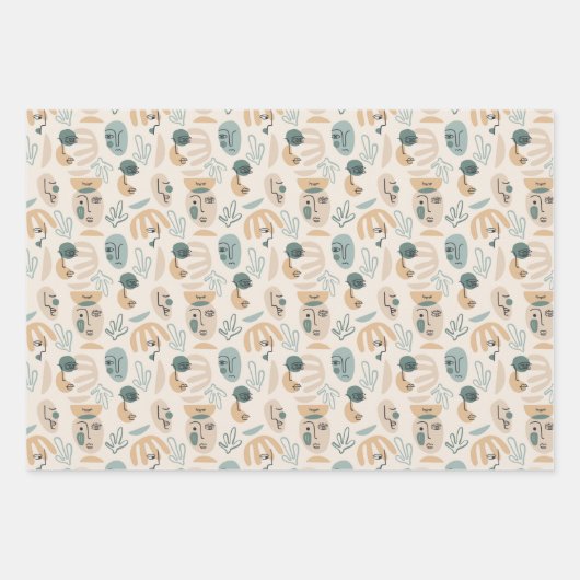 Minimal moderne Papiertücher Geschenkpapier Set (Vorderseite)