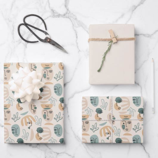 Minimal moderne Papiertücher Geschenkpapier Set (Vorderseite)