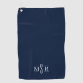 Minimal moderne Personalisierte Monogram Navy Golfhandtuch (Vorderseite)