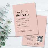Minimal moderne QR Code Blush Wedding Reception Einladung