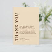 Minimal moderne QR Code Light Beige Hochzeit Dankeskarte (Stehend Vorderseite)