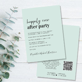 Minimal moderne QR Code Mint Hochzeitsempfehlung Einladung