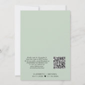 Minimal moderne QR-Code-Sage Hochzeitssaison Einladung (Rückseite)