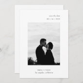 Minimal moderne QR-Foto Hochzeit Save The Date (Vorne/Hinten)