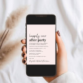 Minimal moderne rosa Hochzeitsempfehlung Ankündigung