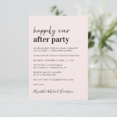 Minimal moderne rosa Hochzeitsempfehlung Einladung (Stehend Vorderseite)