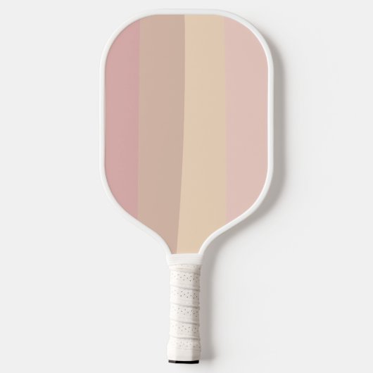 Minimal moderne rosa neutrale Pastellstreifen Pickleball Schläger (Rückseite)