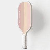 Minimal moderne rosa neutrale Pastellstreifen Pickleball Schläger (Links)