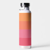 Minimal moderne rosa Orangenstreifen Personalisier Trinkflasche (Rechts)