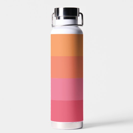 Minimal moderne rosa Orangenstreifen Personalisier Trinkflasche (Rückseite)