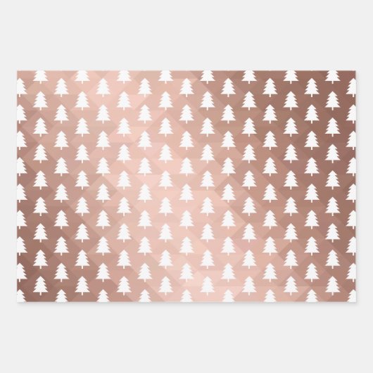 Minimal moderne rosa Streifen xmas Baum  Geschenkpapier Set (Vorderseite 3)