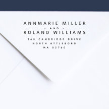 Minimal moderne Rücksendeadresse mit zwei Nachname