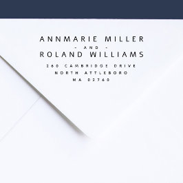 Minimal moderne Rücksendeadresse mit zwei Nachname Permastempel