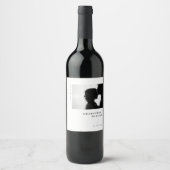 Minimal Moderne schicke Typografie Foto Hochzeit Weinetikett (Vorderseite)