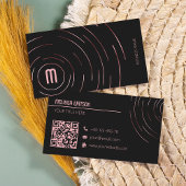 Minimal moderne schwarz & rosegold feminin visitenkarte