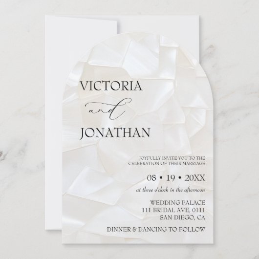 Minimal moderne Schwarz-Weiß-Hochzeit Einladung (Vorderseite)