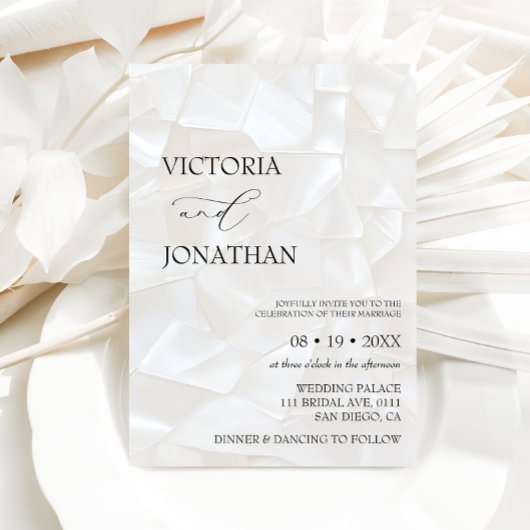 Minimal moderne Schwarz-Weiß-Hochzeit Einladung