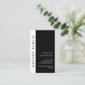 Minimal moderne Schwarz & Weiß Mobile Notar Public Visitenkarte (Stehend Vorderseite)