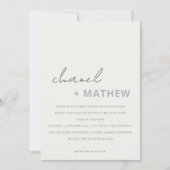 Minimal moderne Schwarz-Weiß-Schrift-Hochzeit Einladung (Vorderseite)