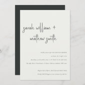 Minimal moderne Schwarz-weiß Script Couples Dusche Einladung (Vorne/Hinten)