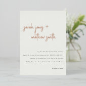 Minimal moderne, Schwarz-weiße, einfache SkriptWed Folieneinladung (Stehend vorne)