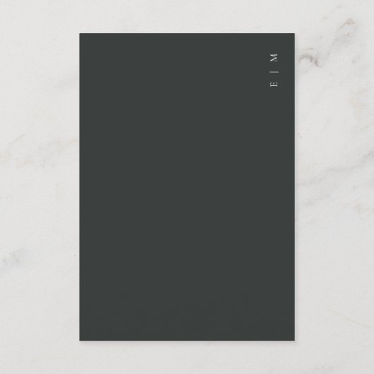 Minimal moderne Schwarz-weiße Typografie Hochzeit  Begleitkarte (Rückseite)