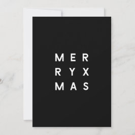 Minimal Moderne Schwarze Typografie Foto Merry Xma Feiertagskarte