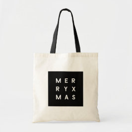 Minimal moderne schwarze Typografie Merry Xmas Tragetasche