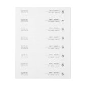 MINIMAL MODERNE SCHWARZE UND WEISSE TYPOGRAFISCHE  Rundum-Adressaufkleber (Bogen)