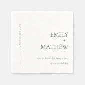 MINIMAL MODERNE SCHWARZE UND WEISSE TYPOGRAFISCHE SERVIETTE (Vorderseite)