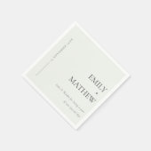 MINIMAL MODERNE SCHWARZE UND WEISSE TYPOGRAFISCHE SERVIETTE (Ecke)