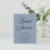 Minimal moderne Script Bridal Dusche Einladung Postkarte (Stehend Vorderseite)