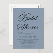 Minimal moderne Script Bridal Dusche Einladung Postkarte (Vorne/Hinten)