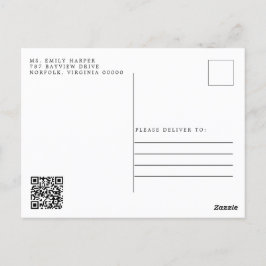Minimal moderne Script Bridal Dusche Einladung Postkarte