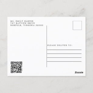 Minimal moderne Script Bridal Dusche Einladung Postkarte