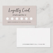 Minimal moderne Script Customer Loyalty Card Treuekarte (Vorne/Hinten)