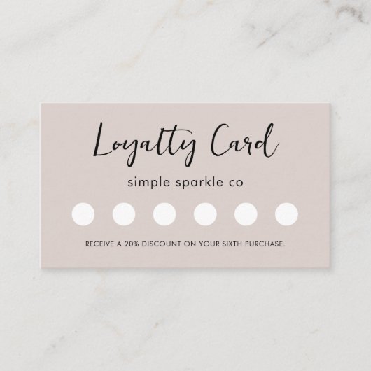 Minimal moderne Script Customer Loyalty Card Treuekarte (Vorderseite)