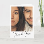 Minimal moderne Script-Personalisierte Meldung | F Dankeskarte (Vorderseite)