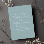 Minimal moderne Script Sea Glass Hochzeit Einladung