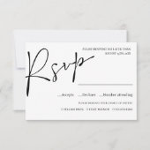 Minimal moderne Script WEDING RSVP MEAL WAHL Karte (Vorderseite)