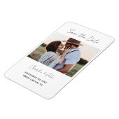 Minimal moderne SkriptWedding Save the Date Magnet (Linke Seite)